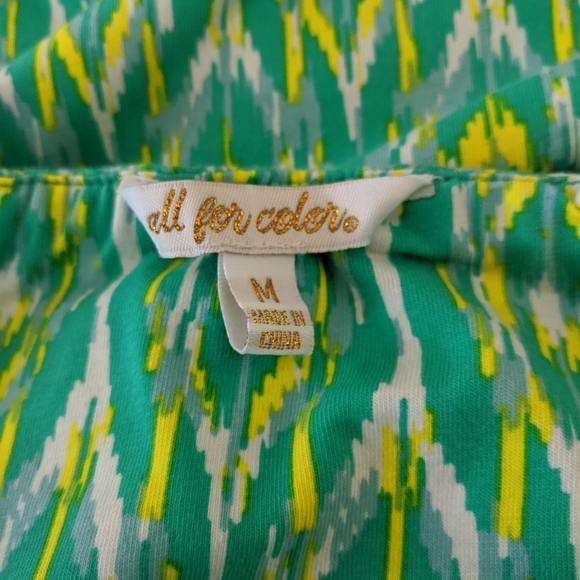 👗 Teal Geometric Print Maxi Dress | All For Color | Medium - Picture 7 of 7